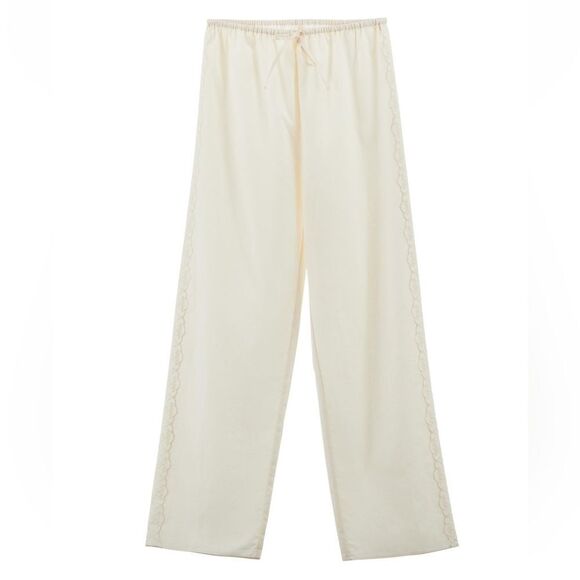 Zara Pants - ZARA COTTON EMBROIDERED PANTS